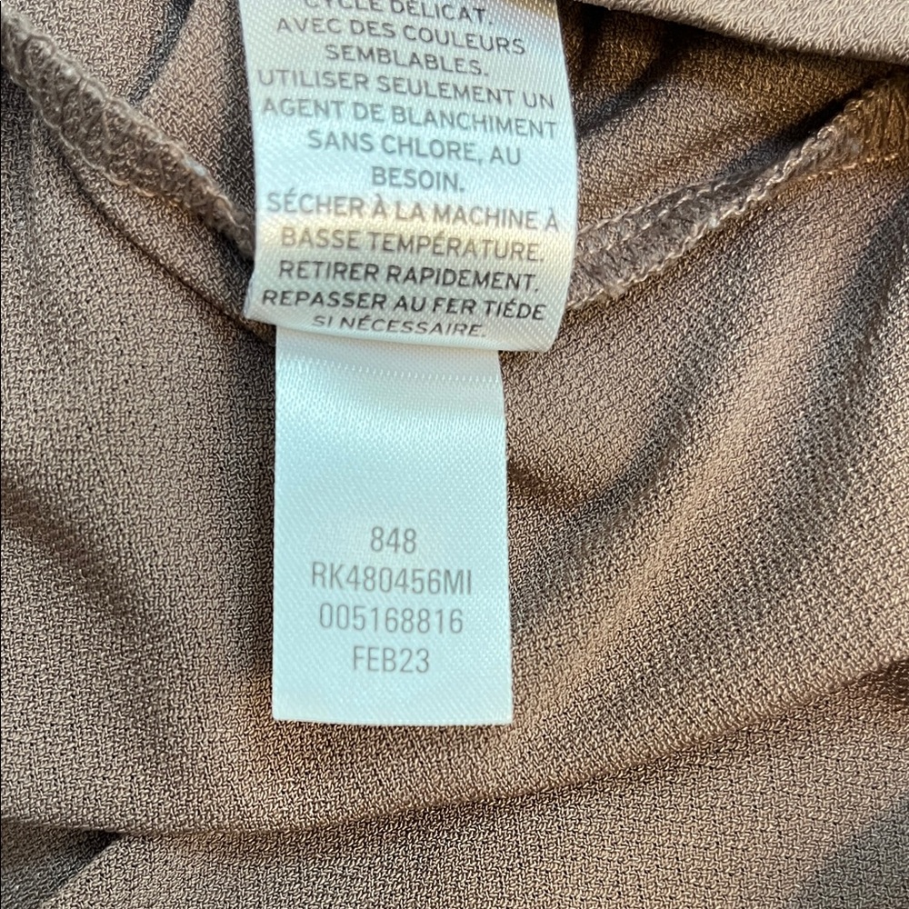 Nordstrom Rack Mocha Blouse with Floral Sleeves - Picture 8 of 9